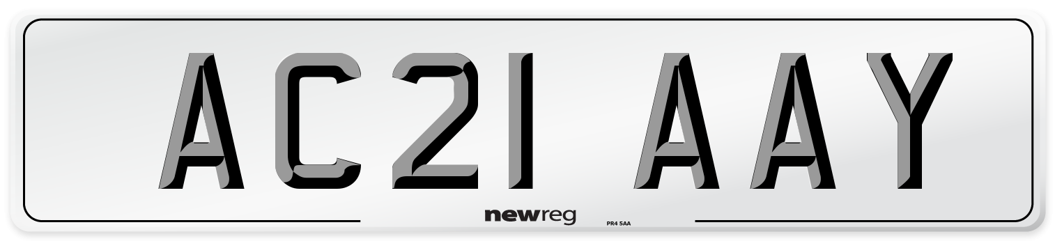 AC21 AAY Number Plate from New Reg